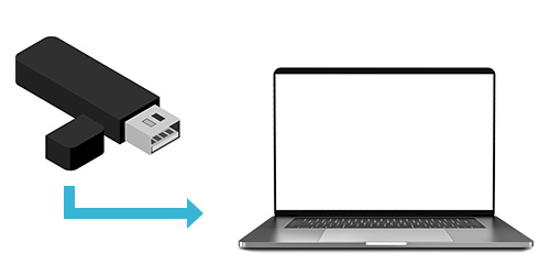 パソコンにUSBメモリーを挿入する